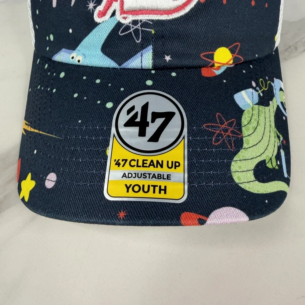 Durham Bulls Hat Cap Snap Back Youth Navy White Baseball Space Dino 47 Clean Up